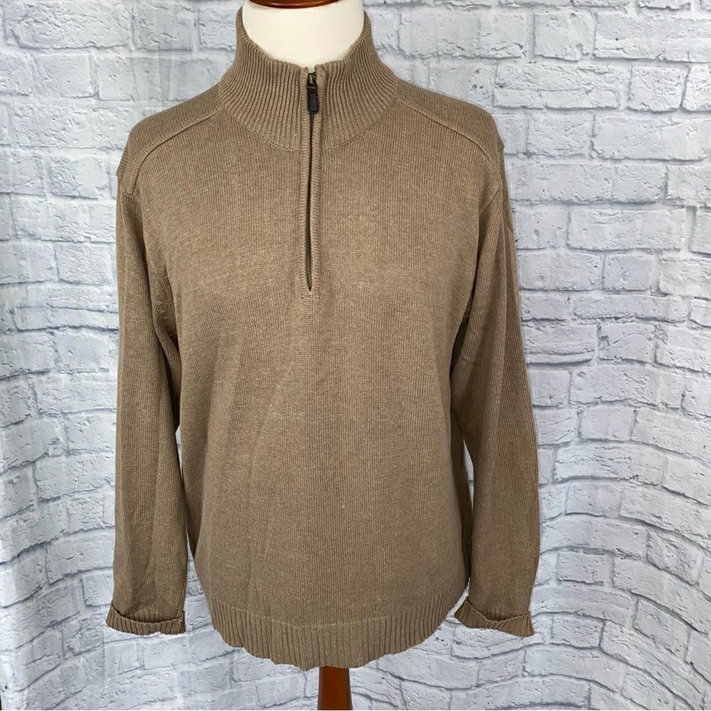 Oscar de la renta cotton blend quarter zip men’s sweater sz LG